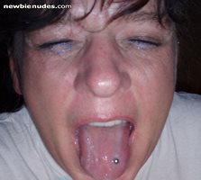 She blew me so hard it knocked loose a ring in her tounge
