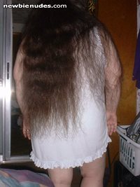 Long hair, shorty nightgown - I'm a lucky guy!
