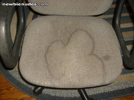 My cum covered computer chair...thanks to the ones that made it happen