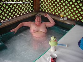 The wife in the hot tube  pm,s and comments welcome