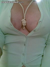 Twinset and pearls, ready for a day at the office