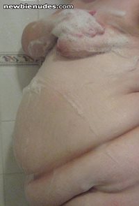 I love rubbing soap all over my titties