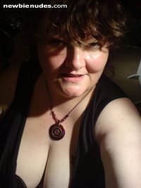 my wife's sexy black dress and ample cleavage - comments and pm please