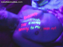 drskeet5 shows a sex slave that "highlighters" glow under blacklight!