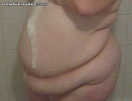 Rinsing the soap off my sexy body.