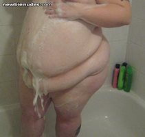 Don't you wish it was ur cum running down my belly instead of the soap?