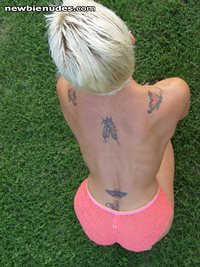 ~~A pose of my backside for the guys that likes to see tats on a woman..xox...