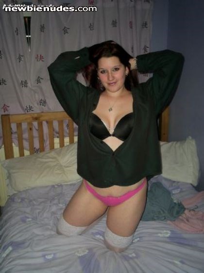 in my underwear on my bed