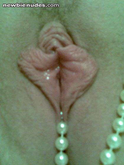 Big juicy pussy with pearls...do you like my jewellery?
