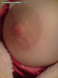 Close up of my horned up nipple..any 1 wanna suck it? x