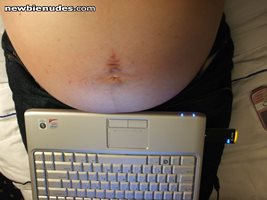My 36 week belly shot...laptop keyboard for scale! LOL  Hope yall like! :) ...