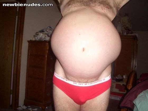 me showing my big, stuffed belly