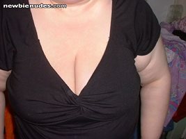 My wifes cleavage to go out to a movie.