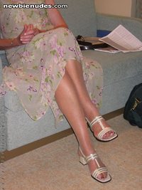 Jenny shows off her lovely feet and legs