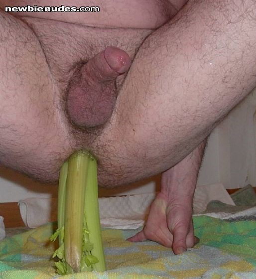 eating veggies (celery) the anal way!
