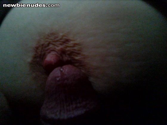 my dick on my wife's nipple