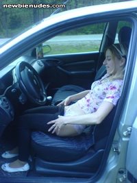gf in our car