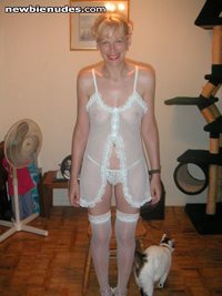 me as a blonde in stockings