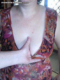 hubby grabing a handfull before we go out do you like my top