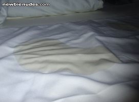 My piss in some guys bed after sex