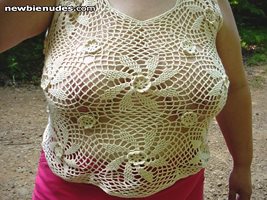One of my crocheted tops, I love to wear crocheted tops.
