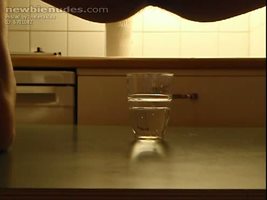 A strange request, pee in a glass half full with water. But I can not aim t...