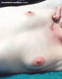 Married exhibitionist chick displaying her freshly sucked big nips and want...