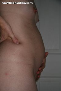 My pregnant Tummy. im 18 weeks into it... SO SO HORNY Love all your votes a...