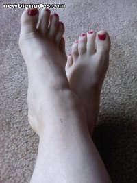 My red hot toes...suck on them???