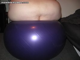 playing with my exercise ball.