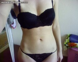 my gf in her new lingerie. what u think?