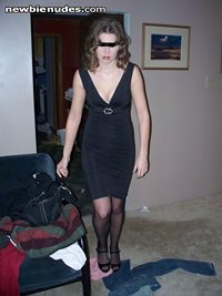 sub slut wife trying to class it up a bit for a night out..........what do ...