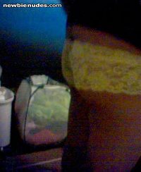 My big ass in sexy yellow underwear