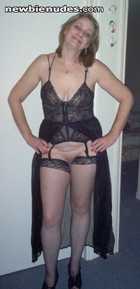 Reposting,...the first time I wore the sheer black negligee,...II