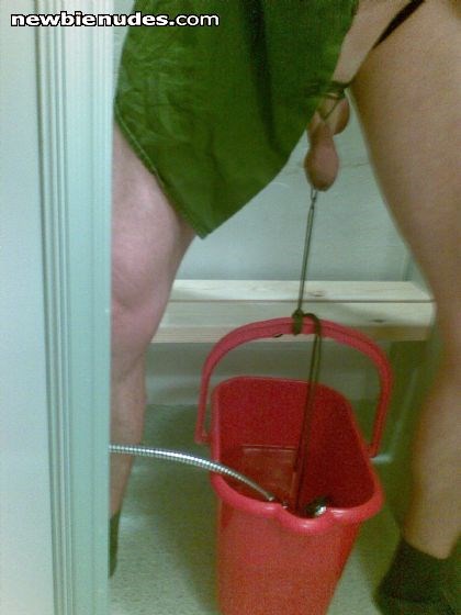 Mistress mentioned a bucket and this slave would try a test-run first
