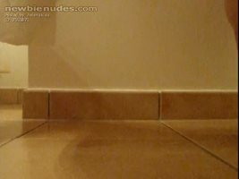 Isabelle pissing on my bathroom floor