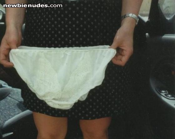 wife holding her panties