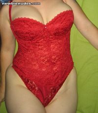 My gf in her red lingerie. driving me nuts. comments welcome :)