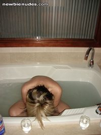 Soaking in the tub.