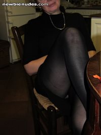 Legs in black stockings