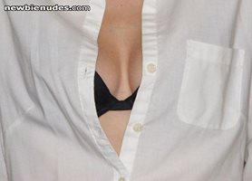 Same shirt, with bra... I like wearing coloured bras under white blouses, s...