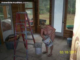 Vickie and I remolding our old country place, we work around here naked a l...