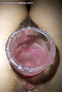 deep and pink hole stretched open with dilator