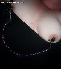 both nipples clamped