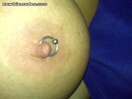 A close up of my nipple ring as requested