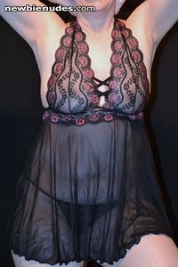 My new black lace baby doll . . . how do you like?