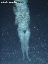 Having a late night swim. Do you like my body?