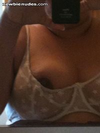 Request pics, tits in a see thru bra - or as close to it as I could get - I...