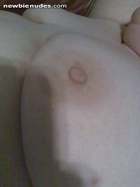 hubby took this while i was asleep, like my nipple? want a suck? then pm me...