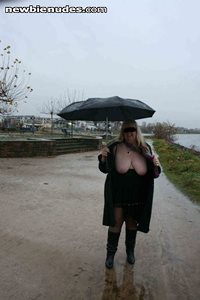 tits out on the river rhine in germany